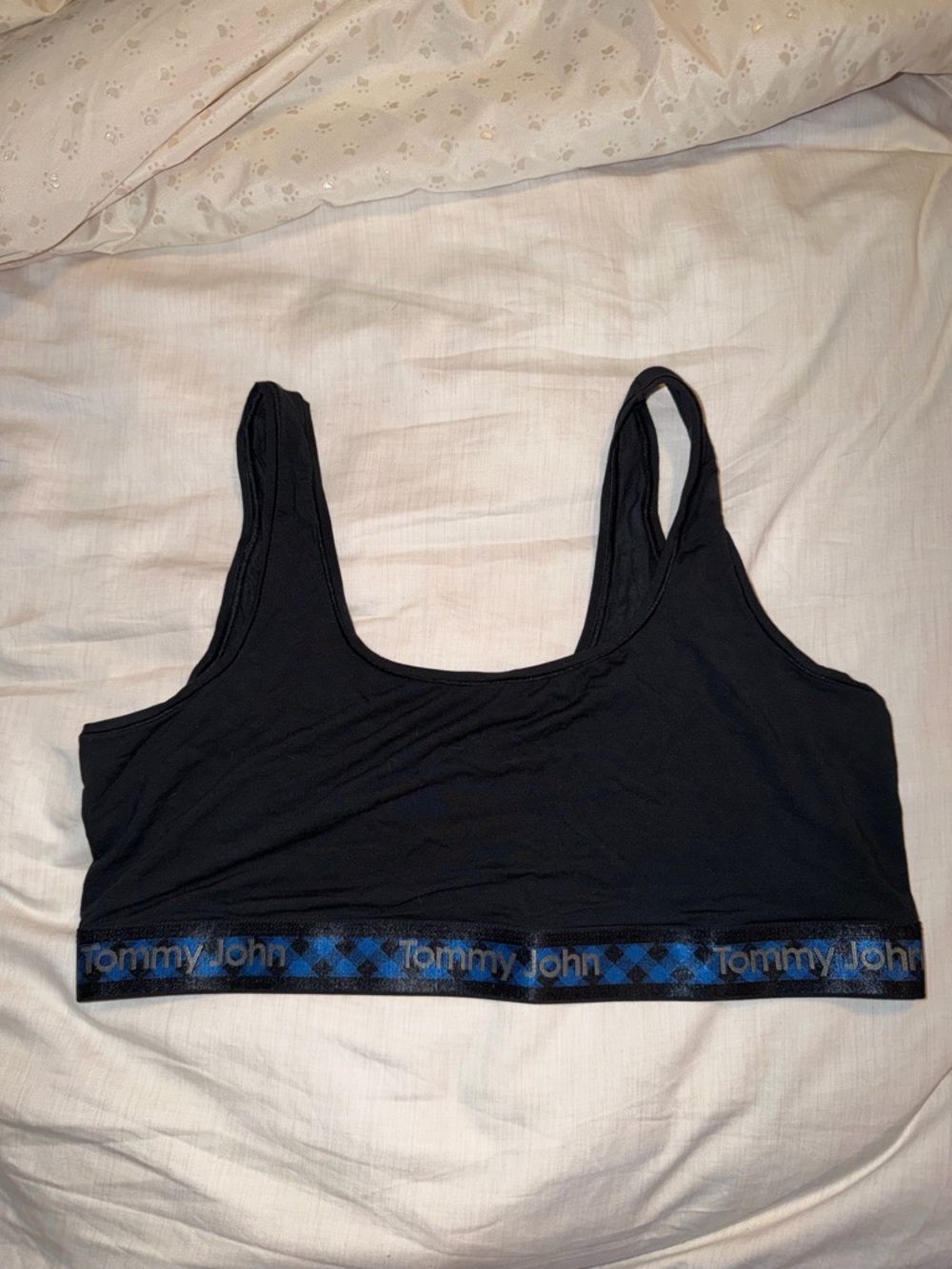 Tommy John Black second skin scoop bralette
